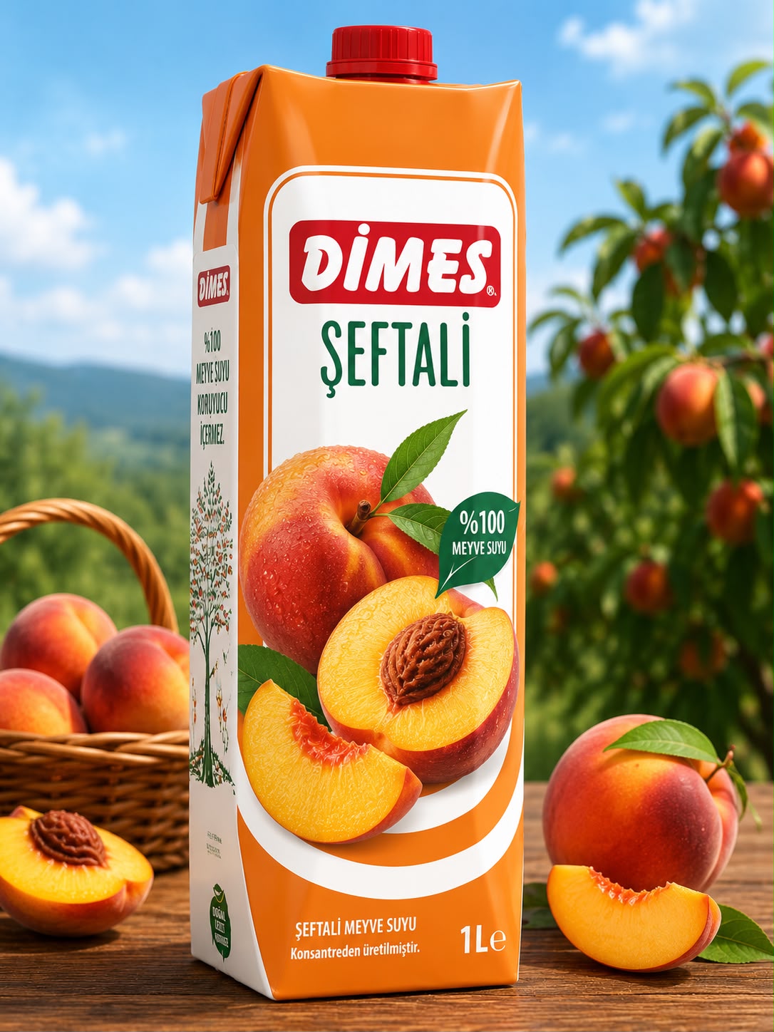 Dimes Şeftali 1 Litre (12 Li)